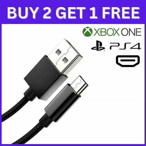 Charging Cable For PS4 & Xbox One Controller Micro USB Charger Lead 1M 2M 3M