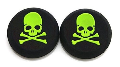 Green Skulls Thumb Grips Analog Cap Stick Covers PS5 & Xbox Series X Controllers